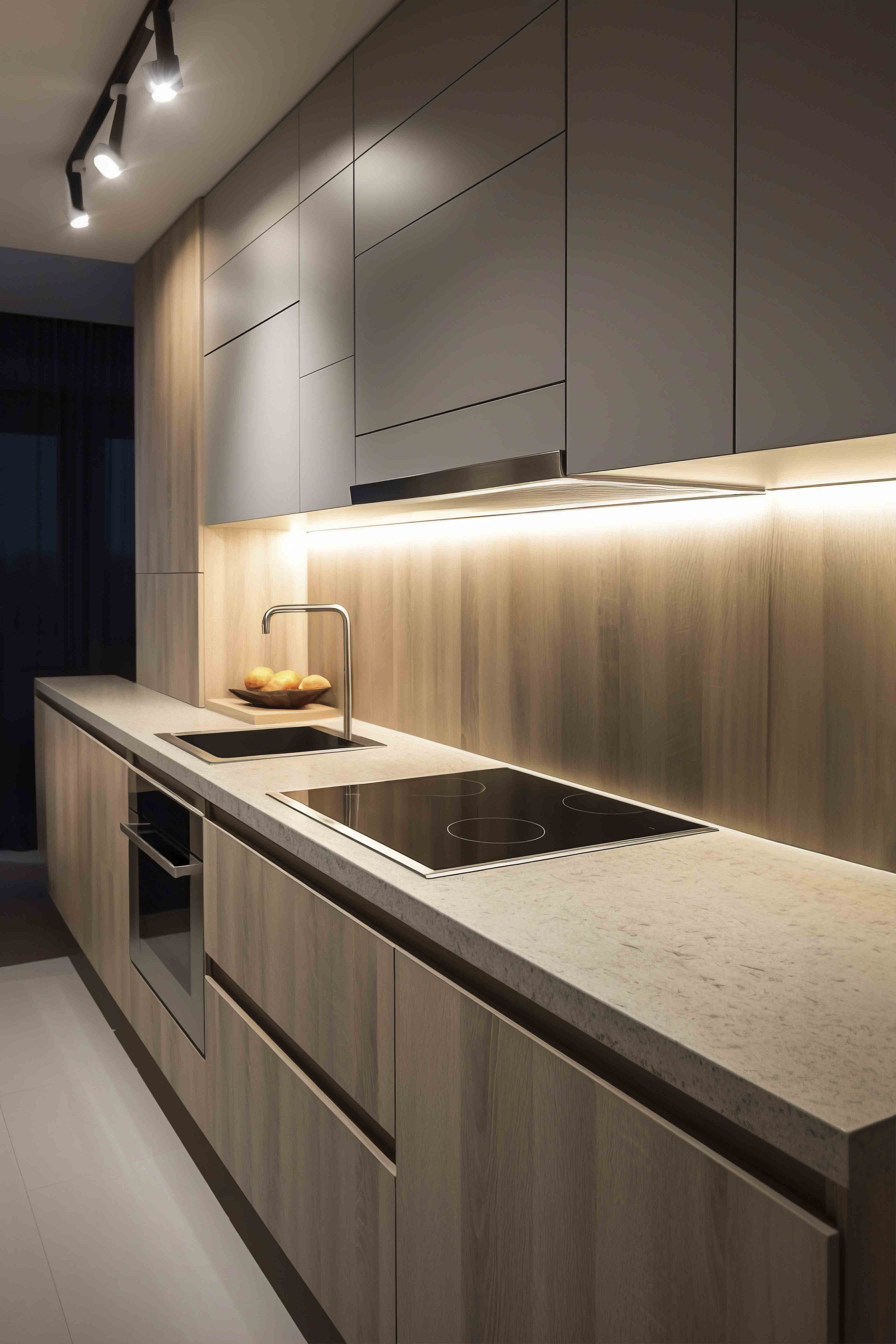 Puerta blanca con moldura junto a mueble de madera envejecida